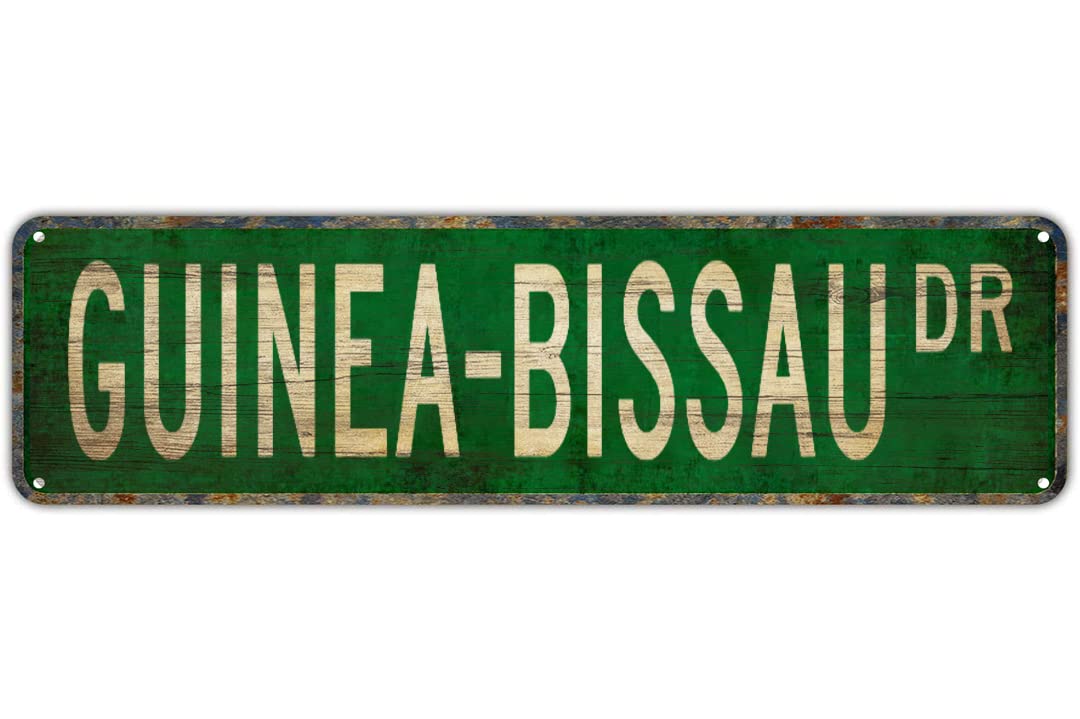 GUINEA-BISSAU DR Vintage Tin Signs Art Plaque Aluminum for Bedroom Kitchen Garden Wall Bar Club Coffee Hanging Home Decor 4x16 Inch