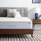 LUCID Topper 2 Inch Traditional Foam Mattress Hypoallergenic-Ventilated-Conforming Support-Twin