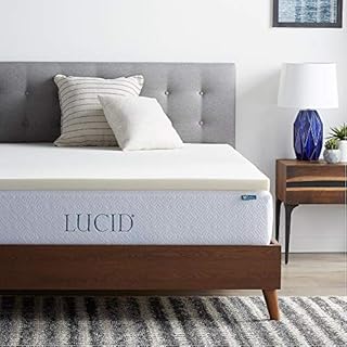 Lucid 2 Inch Traditional Foam Mattress Topper - Ventilated - Hypoallergenic - Full