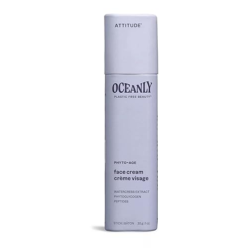 ATTITUDE Oceanly - Crema facial en barra, verificada por EWG, sin plástico, ingredientes a base de plantas y minerales, productos de belleza veganos