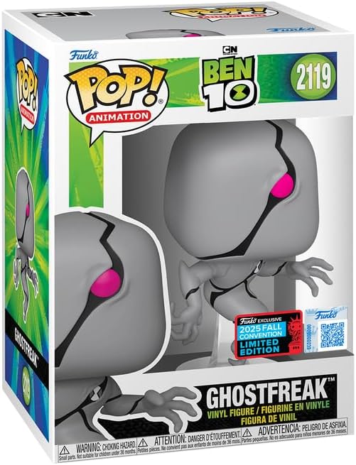Funko Pop! Animation Ben 10 Ghostfreak Vinyl Figure, 2025 Fall Convention Exclusive, 4.6 inches