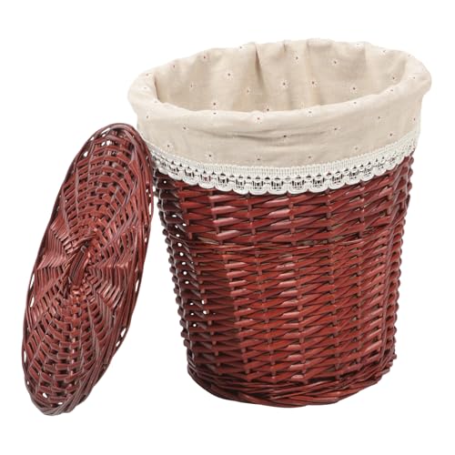 TOYANDONA Cesto de Ropa Sucia Tapa Cesta Tejida Multifuncional para Almacenaje Organizador para Armario y Colada Cesto Decorativo para Hogar Marrón