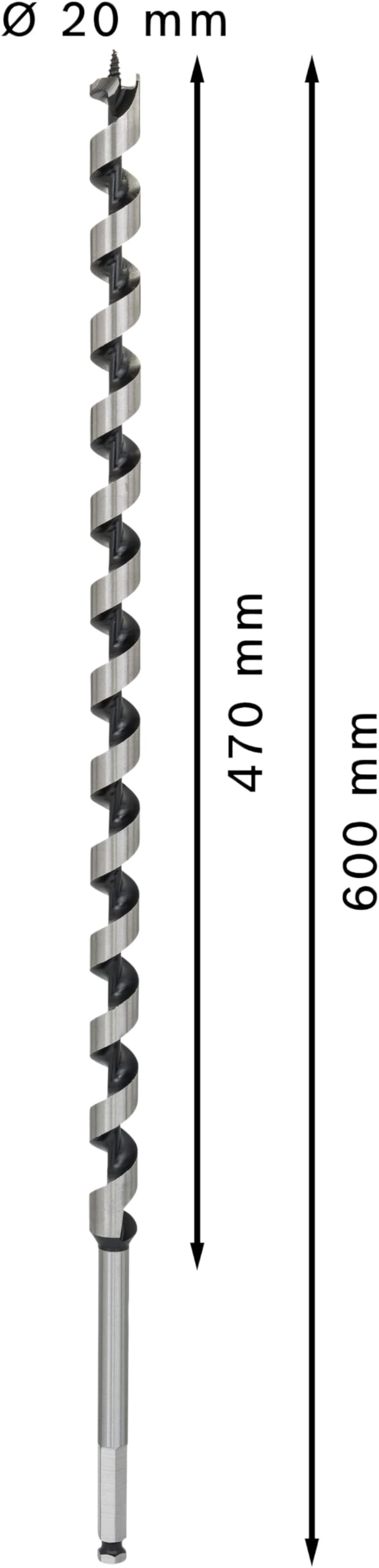 Bosch 2608585694 Mèche à simple spirale queue six pans Ø 6 mm Cote sur plats 4,8 mm Longueur 160 mm