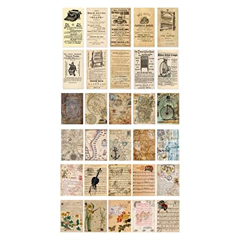 3 Sets Decoupage Papers Retro Style Scrapbook Material Paper Vintage Scrapbook Decorative Paper for Writing Travel Journal Drawing Room Decor Cover