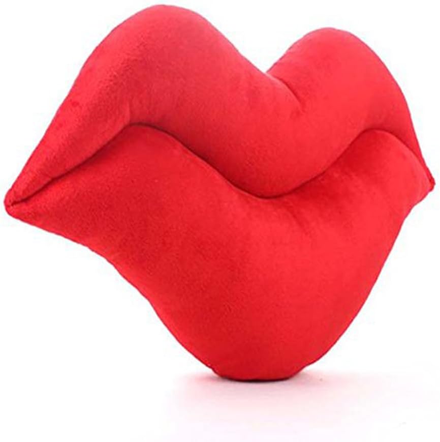 Glantop Soft Plush Sexy Red Lips Cushion Marilyn Monroe Bed Sofa Pillow Cushions (20x10")