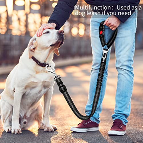 2 Piece Set Dog Seat Belt Retractable Dog Car Seatbelts Adjustable Pet Seat Belt for Vehicle Headrest Restraint Adjustable Heavy Duty & Elastic & Durable Car Harness for Dog - Thumbnail 6