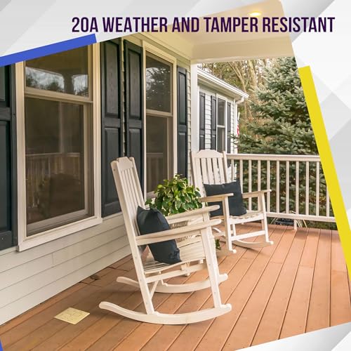ENERLITES-705549-C Enerlites Floor Box Kit, 2 Gang 20A Tamper / Weather Resistant Duplex Receptacles, UL Listed - Brass