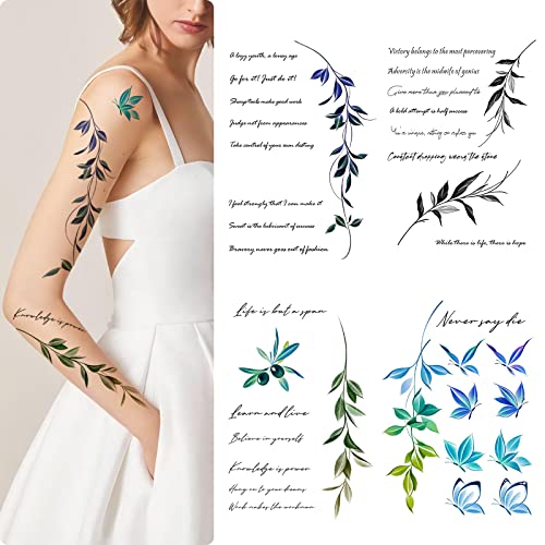 Kit de tatouage temporaire esthétique avec proverbes de la Bible et textes religieux noirs