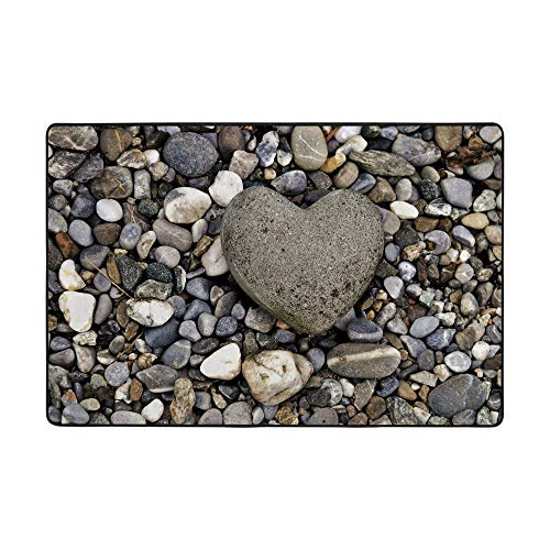 Tapis en forme de cœur gris Ruchen grand format en velours corail - 2