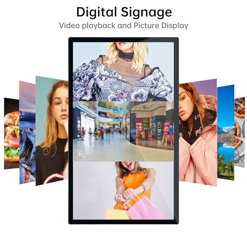 Image of 32 inch Capacitive Multi-Touch Screen Industrial Monitor, 16:9 Display 1920 x 1080P, Built-in Speakers, USB, VGA, DP & HD-MI Ports, Digital Signage Displays and Player for Advertising