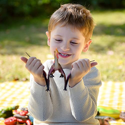 Gemini&Genius Pterosaur Toys For Kids, Quetzalcoatlus Dinosaur Toy, Pterodactyl Action Figure, Large Flying Dinosaur Toys, Realistic Pteranodon Toys- 5.5 Inches Height #TOP1