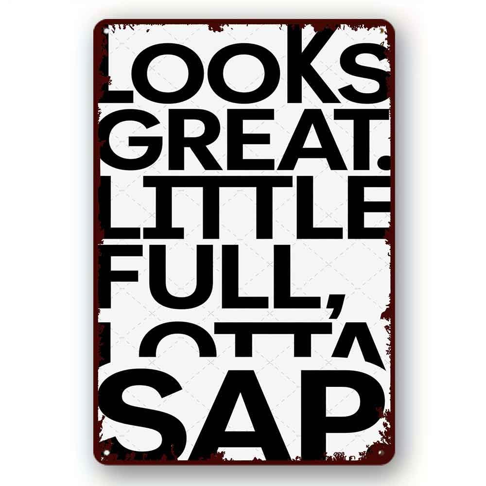 peiyeety Tin Sign Looks Great Little Full Lotta Sap Christmas Holiday Quote by National Lampoons Wall Art Decor Metal Plaque Signs 8x12 Inch