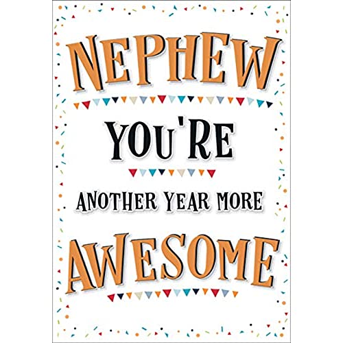 Piccadilly Greetings Piccadilly Greetings A11853 - Tarjeta de cumpleanos moderna para sobrino, 17,8 x 12,7 cm, color dorado, ver