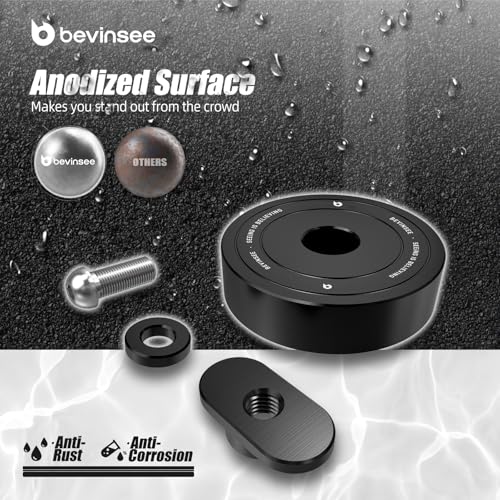 Image of Bevinsee 4pcs Lifting Jack Pads Pucks Compatible with Corvette C5 C6 C7 GS Z06 ZR1 C8 Heavy Duty Aluminum Lift Point Adapter Pucks Essential Accessory for Safe Lifting, Black