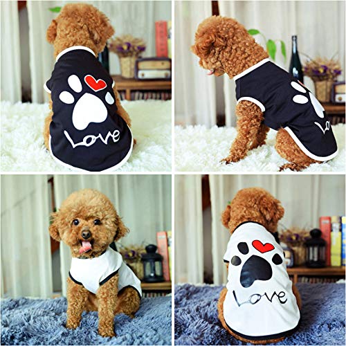 Brocarp Dog Shirt Puppy Clothes, 2 Pack Dog T-Shirt Basic Vest Outfit, Pet Apparel Doggy Tee Tank Top Sleeveless For Small Medium Large Boy Girl Cats Kitten, Cotton Soft And Breathable Tshirts #TOP5