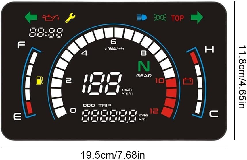 Odometer Speedometer Motorcycle Digital Speedometer Screen Digital Motorcycle Speedometer Adjustable Digital Meter Speedometer Assy