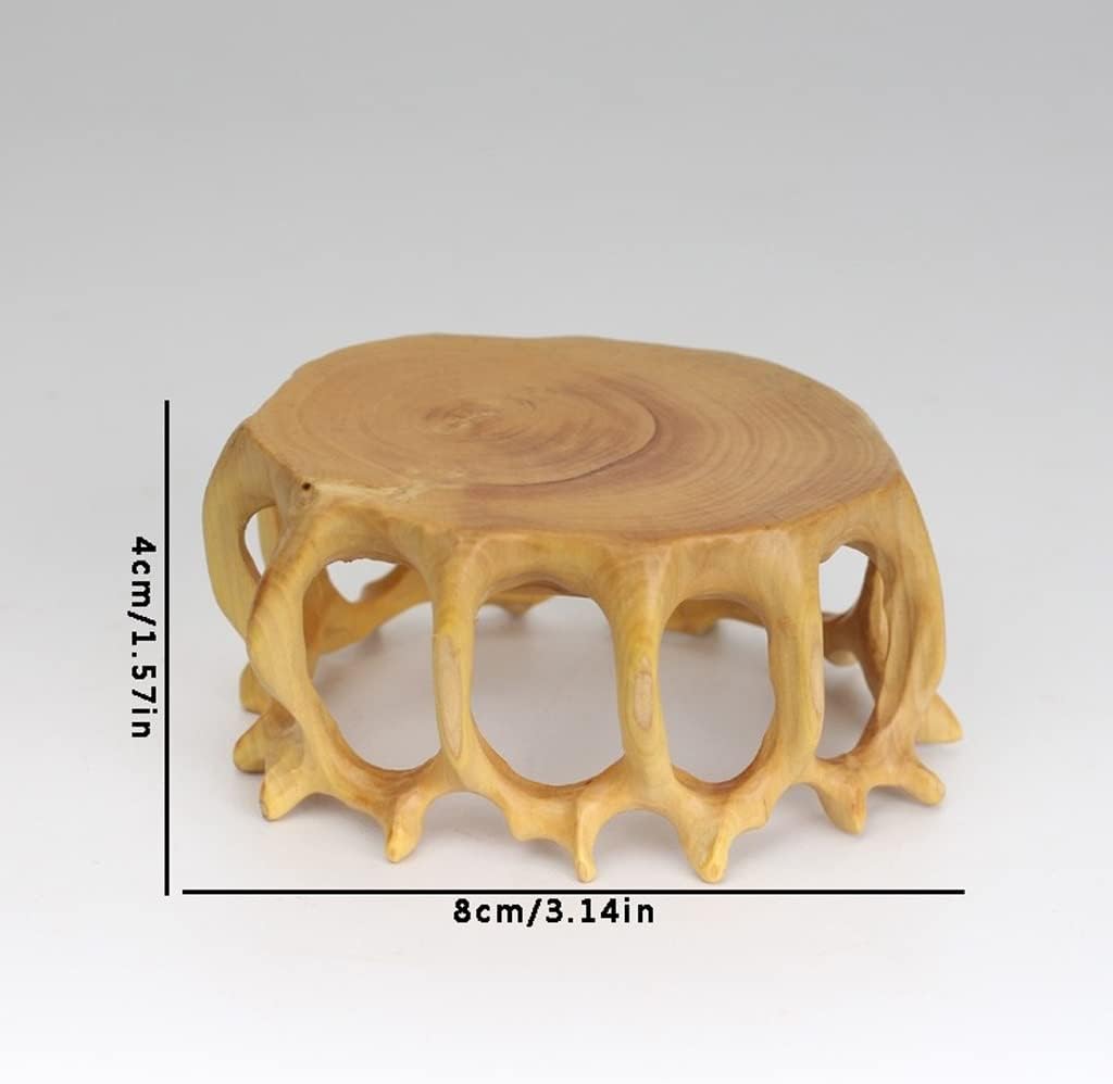 Bonsai Pedestal Vase Pedestal Stands Bonsai Base Handmade Root Carving Base Wood Coaster Raising Pot Pad Creative Root Shape Suitable for Teapot Stone Flower Pot Base Planter Stand Plant Holder(Small)