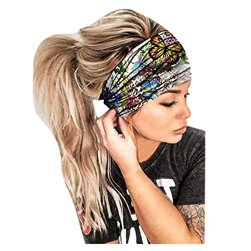 Women Headband Bandana Elastic Print Band Wrap Headband Hair Head Headband Hairband With Clips #TOP23