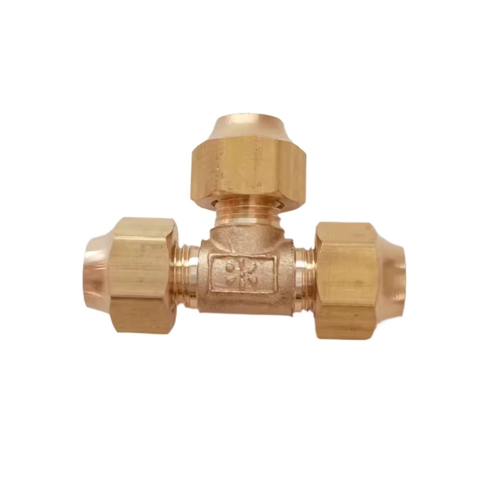Trójnik mosiężny klimatyzator + nakrętka kuta SAE 1/4 3/8 1/2 3/4 pasująca do gwintu UNF 3 sposoby równego połączenia kołnierzowego adapter do łącznika rurowego(1I2 SAE)