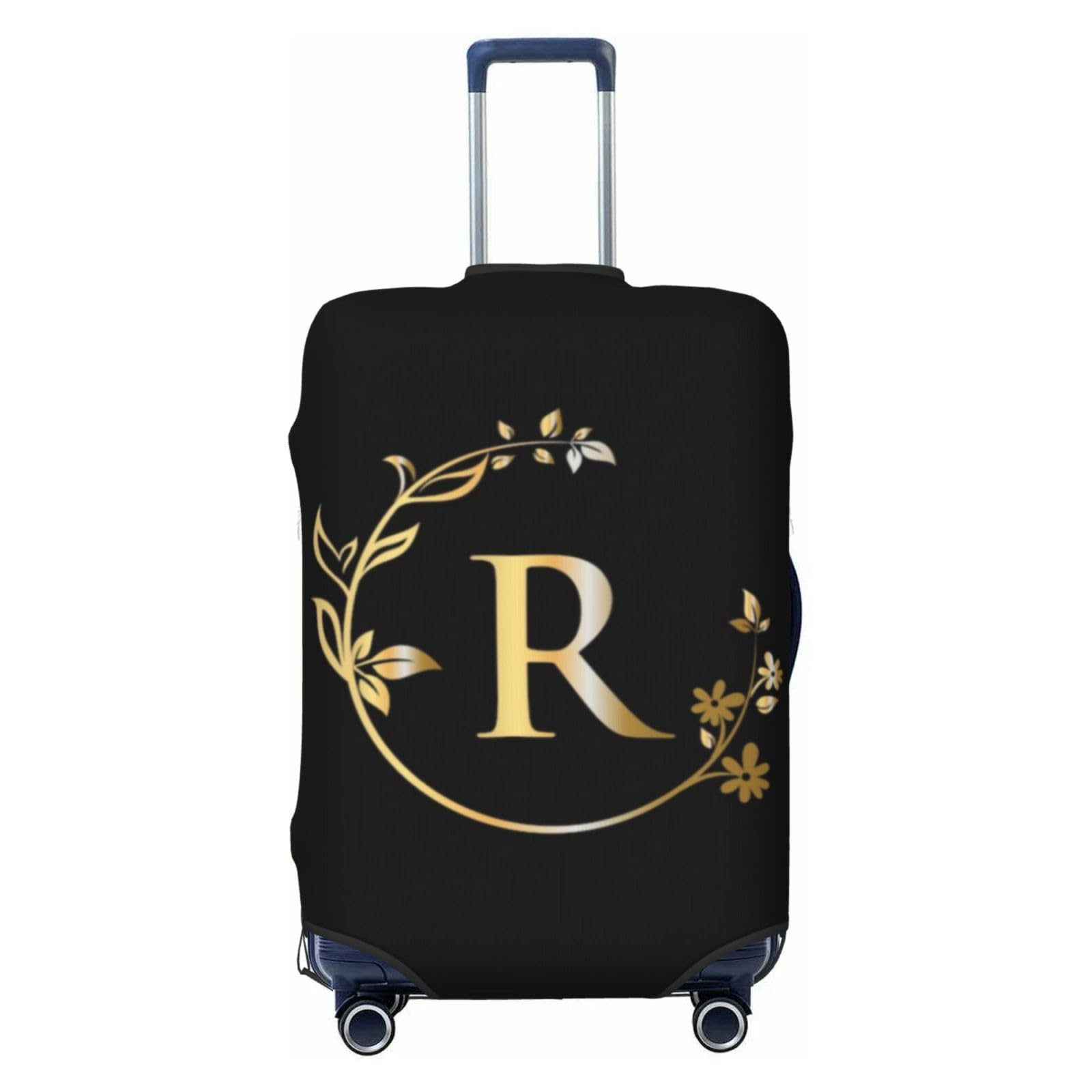 Letter R Luggage Cover Fits 18-32 Inch Suitcase, Washable Elastic Suitcase Cover Protector with Concealed Zipper for Wheeled Suitcase Travel