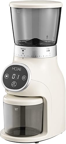 QYTEC kfj - Molinillo de café eléctrico hecho a mano puede ser cuantitativo para uso doméstico y comercial color blanco tamaño EU_220V