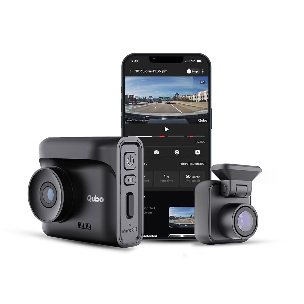 Qubo Car Dash Camera Pro (with GPS Log) Dash Cam from Hero Group | Made in India Dashcam | Full HD 1080p | Wide Angle View | G-Sensor | WiFi | Emergency Recording | Upto 256GB SD Card (B0B51HZWPY) Amazon Price History, Amazon Price Tracker