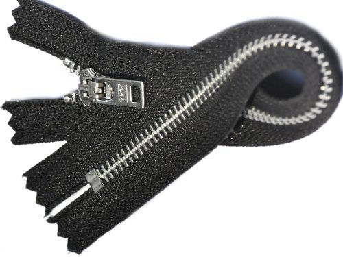 Ykk 7" Aluminum Jeans Zipper With Locking Pull Ykk#5 Closed End - Color 580 Black (5 Zippers/Pack) #TOP21