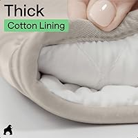 Vista 6 de GORILLA GRIP Juego de 4 manoplas de horno de silicona suave sin BPA y soportes para ollas, resistentes al calor, forro de algodón grueso, agarre