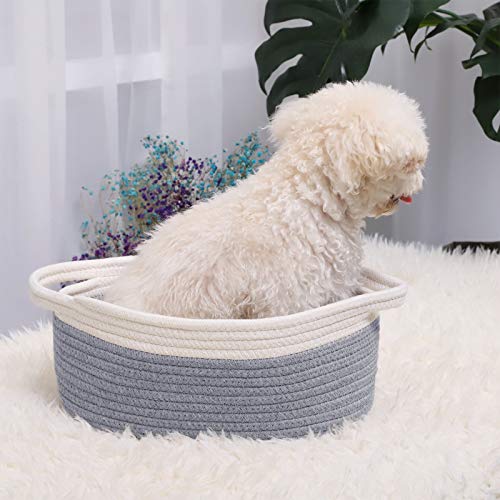 Image of Empty Gift Basket with Gift Bag & Ribbon, Woven Rope Basket, 12x8x5