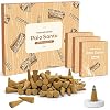 LA BELLEFEE Palo Santo Incense Cones 120 Pcs Incense Cones with Incense Holder Natural Fall Scents Cones Incense Cones Indoor Odor Remover Incense for Meditation Relaxation and Spiritual Cleansing