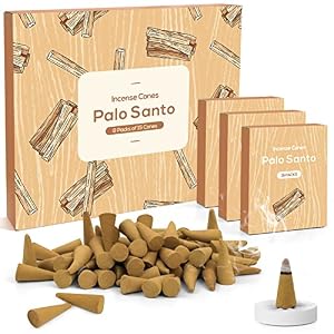 LA BELLEFÉE Palo Santo Incense Cones 120 Pcs, Incense Cones with Incense Holder Natural Fall Scents Cones, Incense Cones Indoor Odor Remover Incense for Meditation, Relaxation, and Spiritual Cleansing LA BELLEFEE Palo Santo Incense Cones 120 Pcs Incense Cones with Incense Holder Natural Fall Scents Cones Incense Cones Indoor Odor Remover Incense for Meditation Relaxation and Spiritual Cleansing