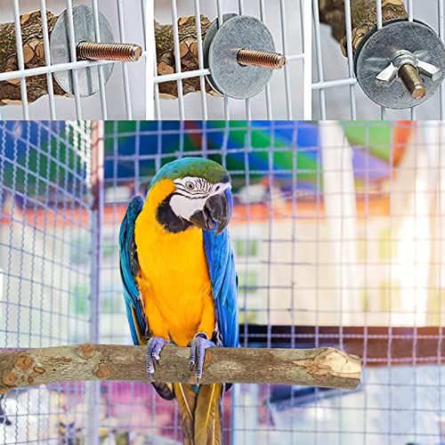Image of 4PCS Natural Wood Bird Perch Stand - Parrot Perch Stand Training Platform Bird Perch with Hanging Swing Toys - Paw Grinding Stick & Climbing Toys for Bird Cage Accessories