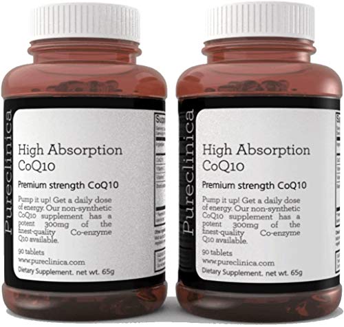 CoQ10 300 mg x 180 tabletten (2 flessen met 90 tabletten elk - 6 Maanden voorraad) met Vitamine C en zwarte peper extract. SKU: CQ3x2