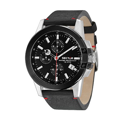 Preisvergleich Produktbild SECTOR Herren Chronograph Quarz Uhr mit Leder Armband R3271797004