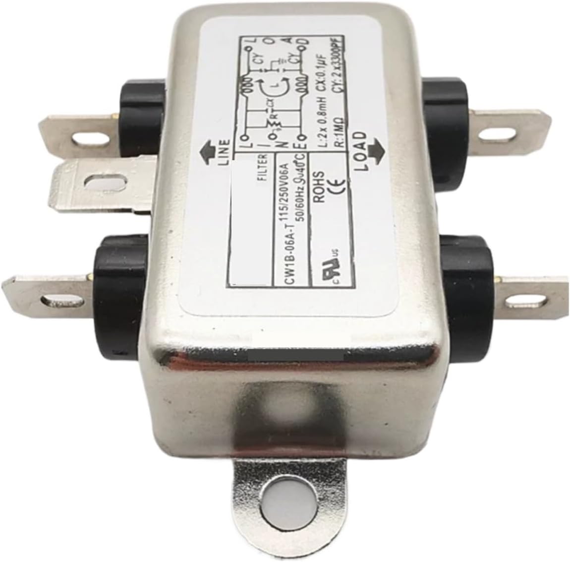 Single-Phase Power Filter CW1B-10A-T 220V 10A Electromagnetic Anti-Interference(CW1B-10A-T 10A)