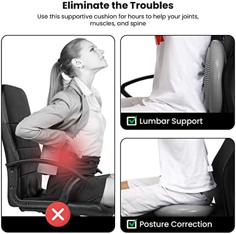 ROMIX Wobble Cushion, 34CM Inflatable Air Stability Balance Board with Pump, Non-slip Core Balance Disc, Sitting Posture Trainer Wiggle Seat for Home and Office Chair Sensory Kids ADHD Physio Therapy