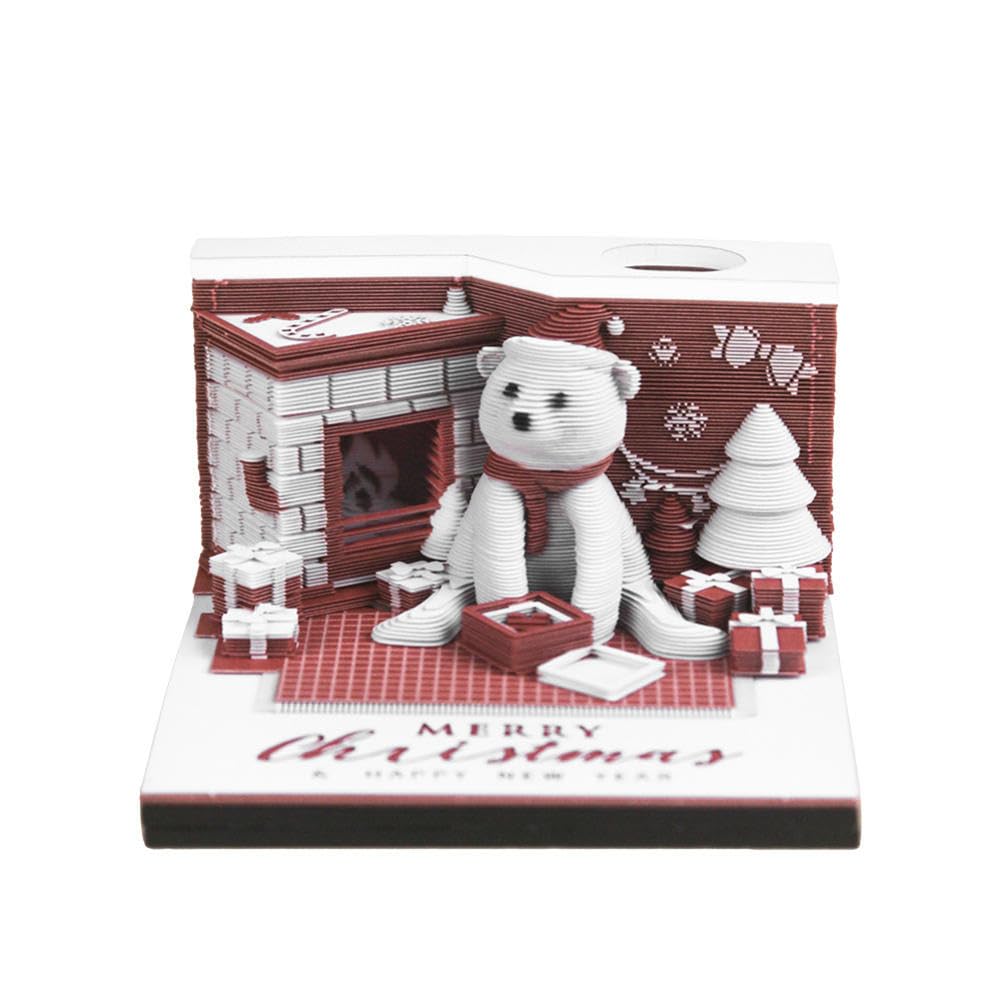 Calendrier 3D en papier sculpté sur le thème de Noël pour: cadeaux de Noël, décorations de table