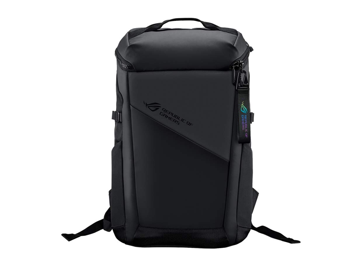 ROG Ranger BP2701 lightweight gaming backpack made of water-repellent material, with multiple pockets, fits up to a 17-inch laptop