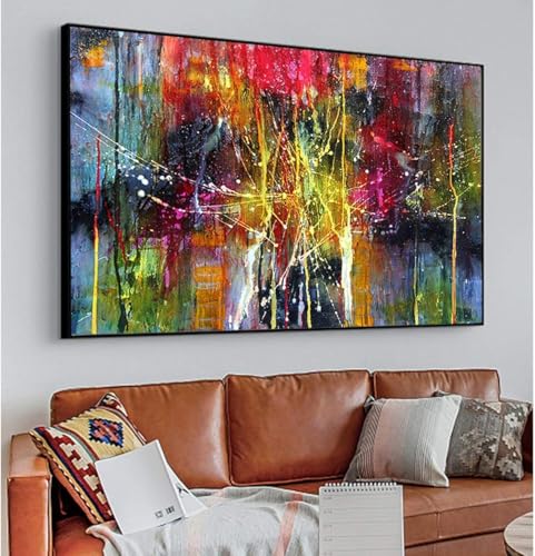 Peinture abstraite sur toile colorée pour illuminer le mur de votre chambre à coucher
