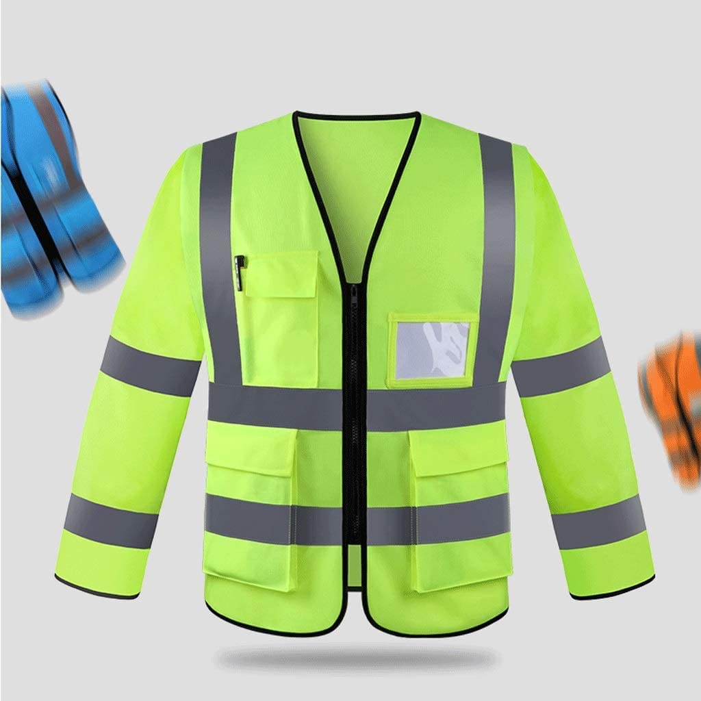 Chalecos de seguridad, chalecos reflectantes de alta visibilidad, traje reflectante de manga larga, chaleco reflectante de seguridad, traje de ciclismo cálido fluorescente, chalecos reflectantes
