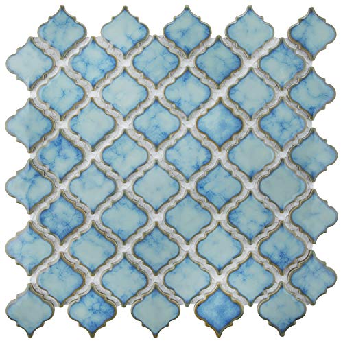 Somertile Hudson Tangier Marine 12-3/8" X 12-1/2" X 5 Mm Porcelain Mosaic Tile #TOP3