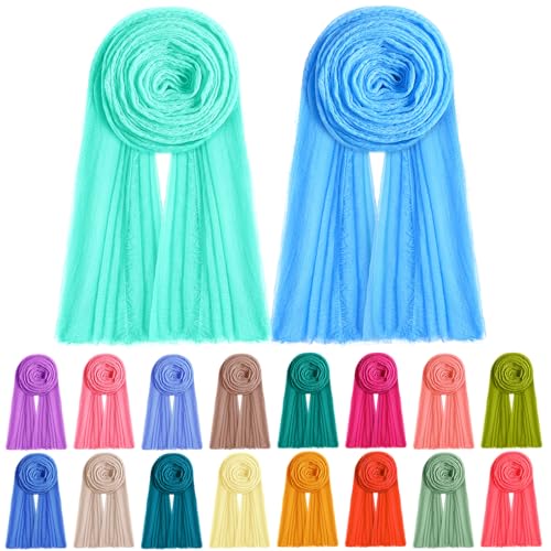 Yahenda 18 Picees Women Scarfs Shawl Hijab Soft Cotton Hemp Long Scarf Head Wraps for Women, 27 x 69 Inches