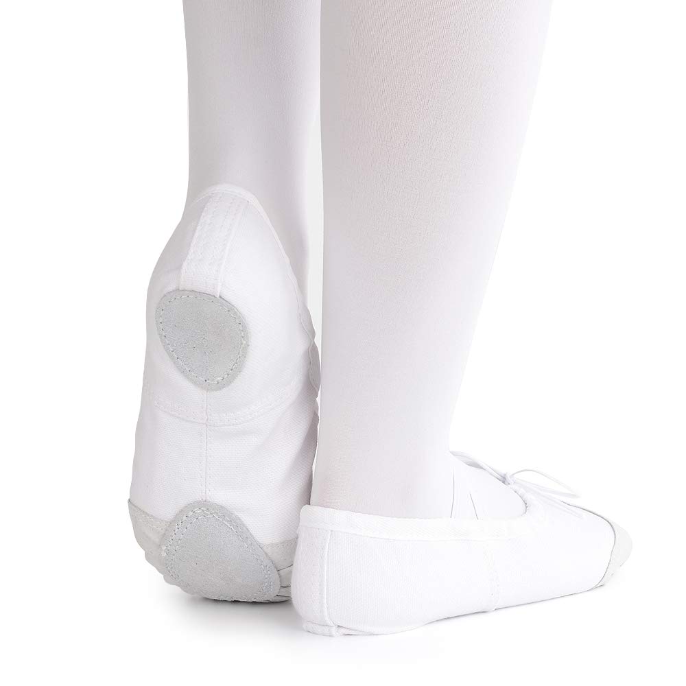Soudittur Zapatillas de Ballet Suela Partida de Cuero Calzado de Danza para Niña y Mujer Adultos Tallas 21-44