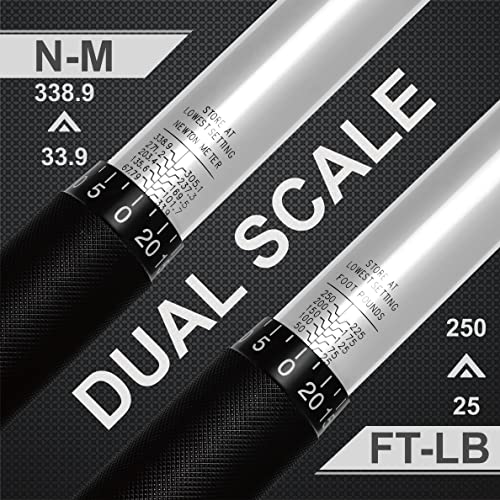 Epauto 1/2-Inch Drive Click Torque Wrench,25-250 Ft.-Lb./33.9~338.9 Nm #TOP3