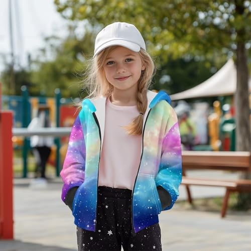 Zip Up Hoodies for Girls Kids Hooded Sweatshirt Long Sleeve Fall Jacket Warm Fleece Lined Winter Clothes 6-16 Years4