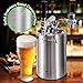 NutriChef Pressurized Beer Mini Keg System, 64oz Stainless Steel Growler Tap, Portable Mini Keg Dispenser Kegerator Kit, Co2 Pressure Regulator Keeps Carbonation for Craft Beer, Draft and Homebrew