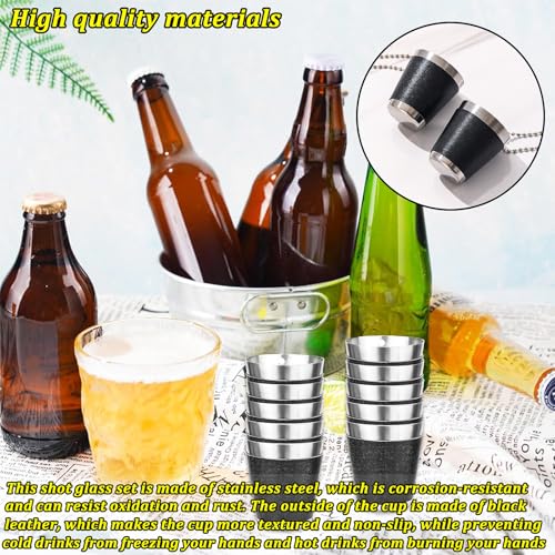 Begpoee 12 Pieces 30ml Shot Glasses for Hanging Shot Glasses Stainless Steel, Shot Glass with Chain - Image 3