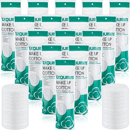 Maxcheck 1500 Pcs Cotton Rounds Bulk Exfoliating Rounds for Face Makeup Remover Cotton Facial Pads for Face Makeup Removal Toner Pads