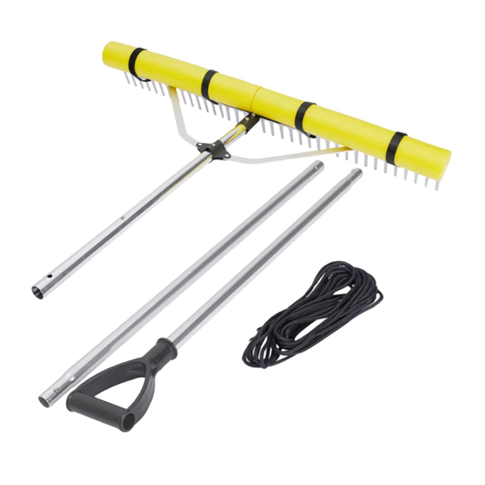 Rastrillo para con Estructura de Aluminio Mango Largo Telescópico Cabezal Desmontable Remueve Y en Superficie O Profundidad Adecuad