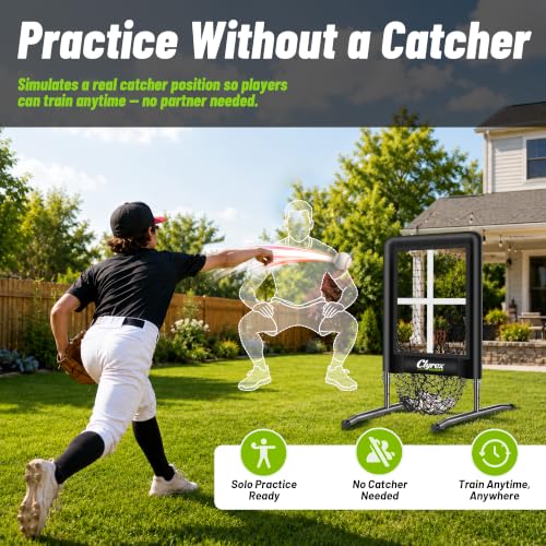 Image of 9 Hole Pitching Net with Strike Zone, Baseball Softball Pitching Target for Accuracy Training
